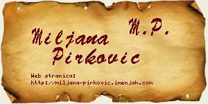 Miljana Pirković vizit kartica